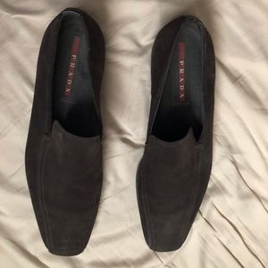 Brown Suede Prada loafers